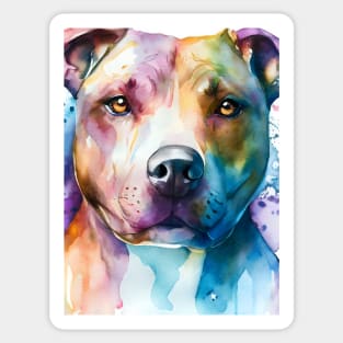 Pit Bull Terrier Portrait Watercolor Sticker